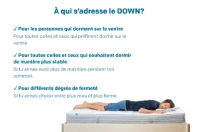 Matelas happy DOWN pour dormeurs sur le ventre