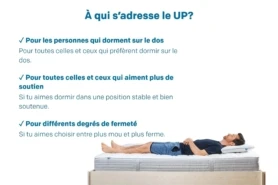 Matelas happy UP pour dormeurs sur le dos